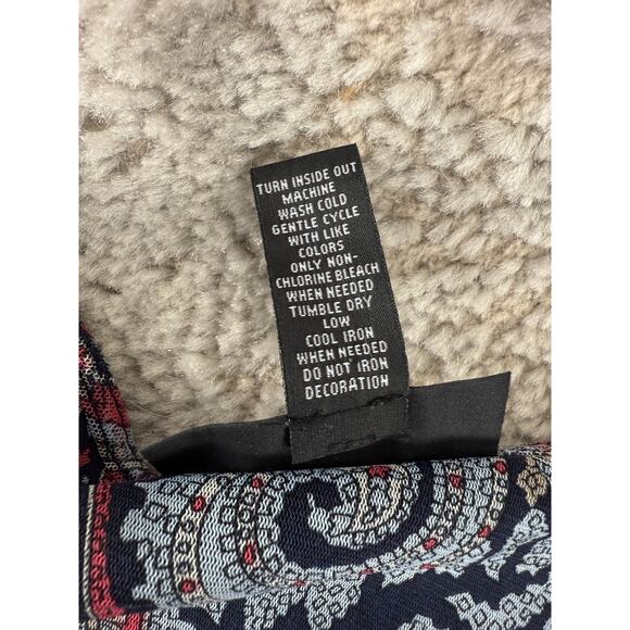 INC International Concepts Size M Paisley Keyhole Beaded Top Long Sleeve - Picture 6 of 7